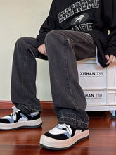 Men Jeans Vintage Jeans Men's Skinny Slim-Fitting Workwear Straight-Leg Pants
